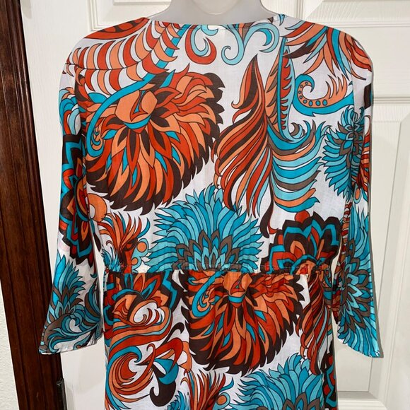 Milly Cabana Womens V-Neck Printed Tunic Cover-Up Dress Size S Multicolor Swimwe - Picture 8 of 8